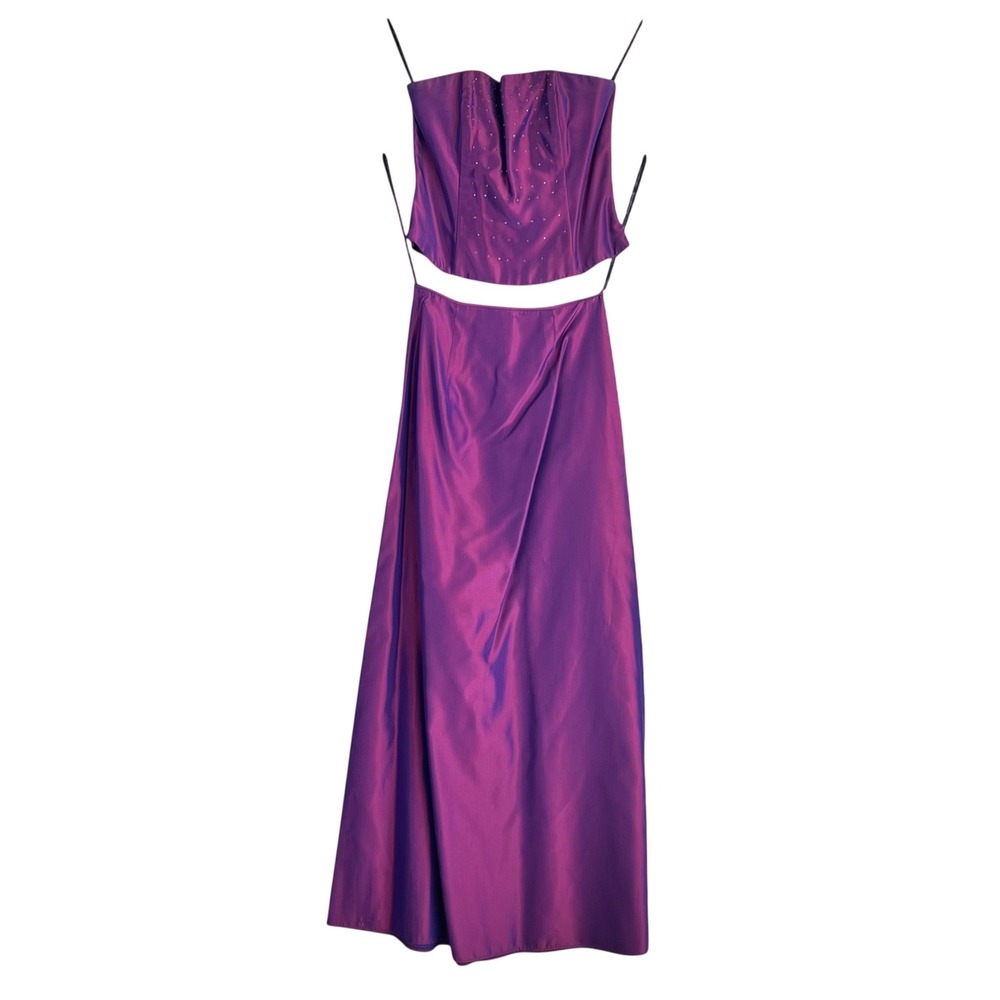 Jessica McClintock Gunne Sax Vintage 2 Piece Set Purple Iridescent Rhinestone 5